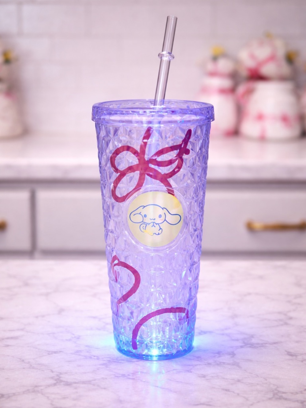 Cinnamoroll LED Light Up Tumbler Cup w/ Straw